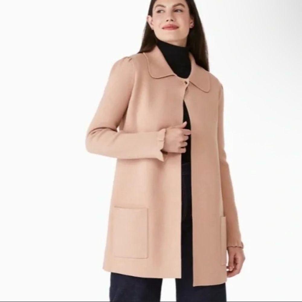 Kate Spade knit blush pink blazer long cardigan sweater coat
